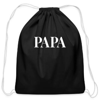 Papa lettering - Cotton Drawstring Bag - black - Front