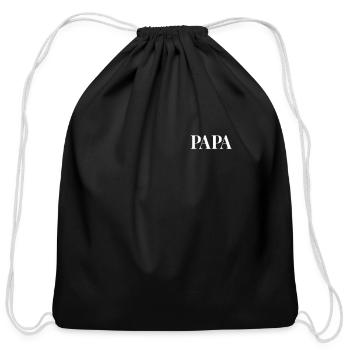 Papa lettering - Cotton Drawstring Bag - black - Front