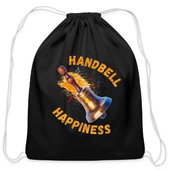 Handbell Happiness - Handbell Music Instrument - Cotton Drawstring Bag - black - Front