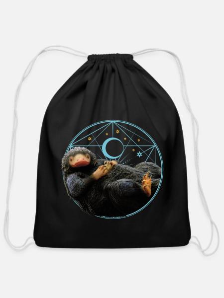 Fantastic Beasts Niffler with Gold Coins - Cotton Drawstring Bag - black