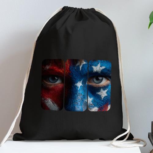 USA: Painted for the Flag - Cotton Drawstring Bag