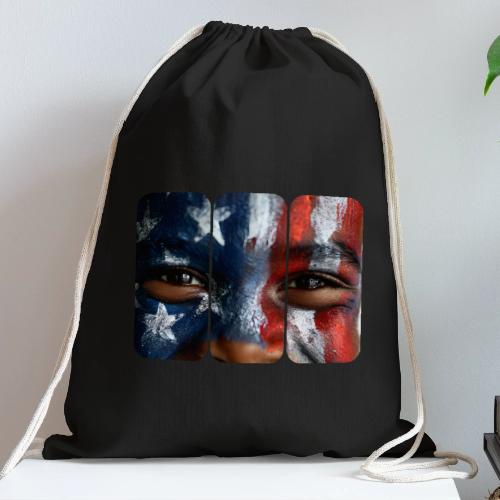 USA: Three Panels of Pride - Cotton Drawstring Bag