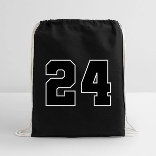 Varsity Number 24 College Font - Cotton Drawstring Bag
