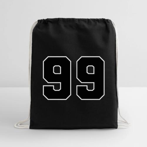 Varsity Number 99 Athletic Font - Cotton Drawstring Bag