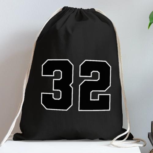 Varsity Number 32 Athletic Design - Cotton Drawstring Bag