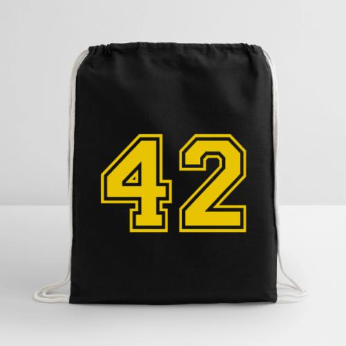 Number 42 in a classic athletic collegiate font - Cotton Drawstring Bag
