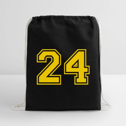 Number 24 in a classic athletic collegiate font - Cotton Drawstring Bag