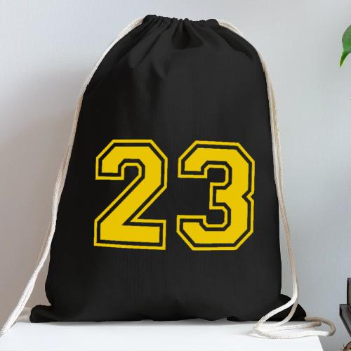 Number 23 in a classic athletic collegiate font - Cotton Drawstring Bag