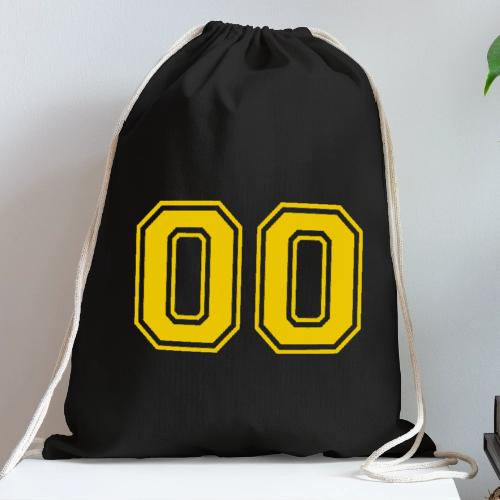 Number 00 in a classic athletic collegiate font - Cotton Drawstring Bag