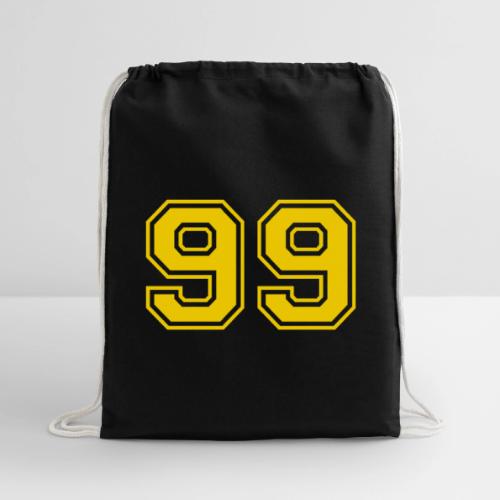 Number 99 in a classic athletic collegiate font - Cotton Drawstring Bag