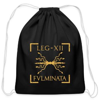 Legio XII Fulminata Thunderbolt Emblem Roman Legio - Cotton Drawstring Bag - black - Front