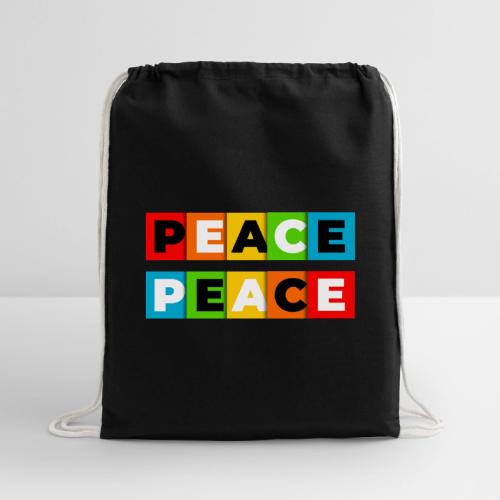 Colorful Peace - Cotton Drawstring Bag