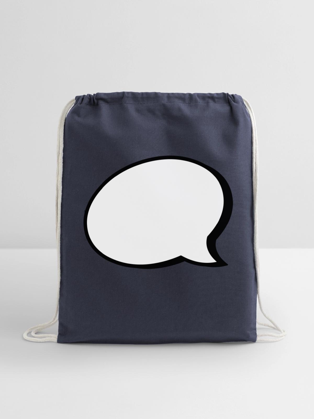 speech bubble - Cotton Drawstring Bag - navy - Front