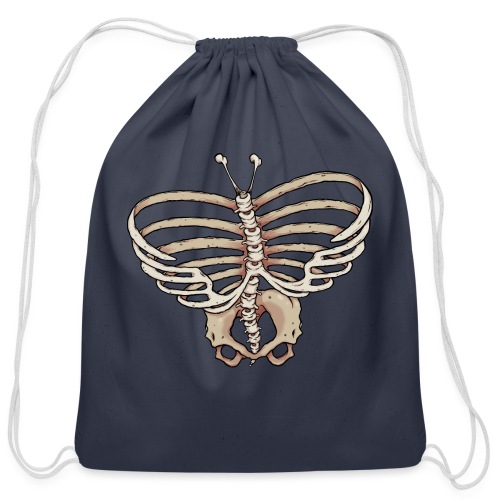 Butterfly skeleton - Cotton Drawstring Bag