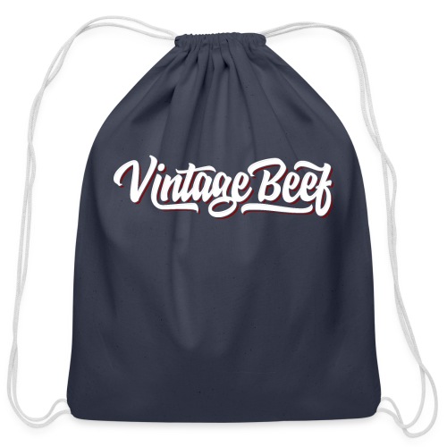 VintageBeef Banner White - Cotton Drawstring Bag