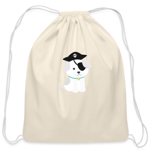 Dog with a pirate eye patch doing Vision Therapy! - Cotton Drawstring Bag