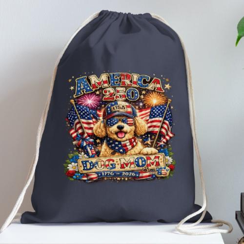 America 250 Dog Mom Patriotic Goldendoodle Shirt - Cotton Drawstring Bag