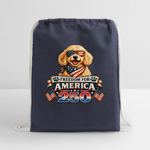 Freedom For America 250 Patriotic Goldendoodle - Cotton Drawstring Bag