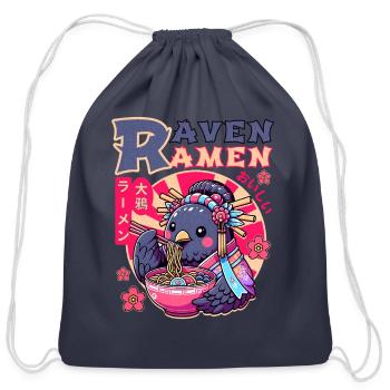 Raven Ramen Noodles - Cotton Drawstring Bag - navy - Front
