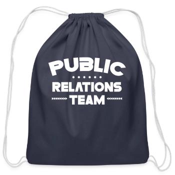 Public Relations Team Job PR Profession Manager - Cotton Drawstring Bag - navy - Front