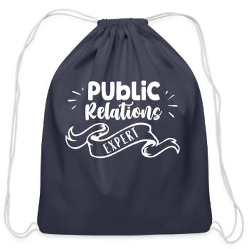 Public Relations Expert Job Manager PR Profession - Cotton Drawstring Bag - navy - Front