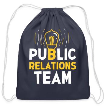 Public Relations Team Job Profession Manager PR - Cotton Drawstring Bag - navy - Front