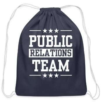 Public Relations Team Job Manager PR Profession - Cotton Drawstring Bag - navy - Front
