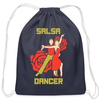 Salsa Dancer Dance Latin Dancing - Cotton Drawstring Bag - navy - Front