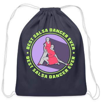 Best Salsa Dancer Ever Latin Dancing Dance - Cotton Drawstring Bag - navy - Front