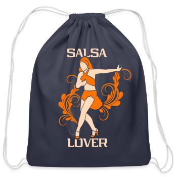 Salsa Lover Dancer Dance Dancing Latin - Cotton Drawstring Bag - navy - Front