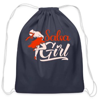Salsa Girl Dance Latin Dancing Dancer - Cotton Drawstring Bag - navy - Front