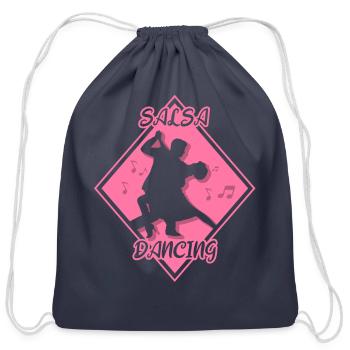 Salsa Dancing Dancer Dance Latin - Cotton Drawstring Bag - navy - Front