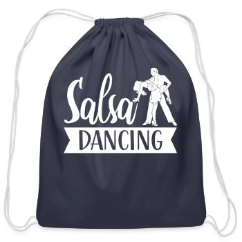 Salsa Dancing Latin Dance Dancer - Cotton Drawstring Bag - navy - Front