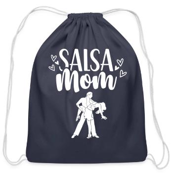 Salsa Mom Dancer Dancing Latin Dance - Cotton Drawstring Bag - navy - Front