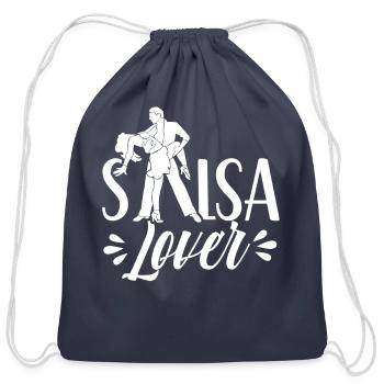 Salsa Lover Dancing Latin Dancer Dance - Cotton Drawstring Bag - navy - Front