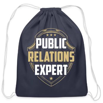 Public Relations Expert Manager Profession PR Job - Cotton Drawstring Bag - navy - Front