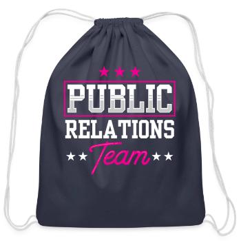 Public Relations Team Job Manager PR Profession - Cotton Drawstring Bag - navy - Front