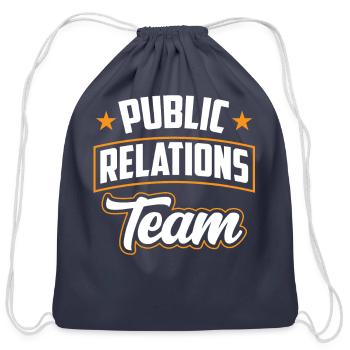 Public Relations Team Job Profession PR Manager - Cotton Drawstring Bag - navy - Front