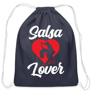 Salsa Lover Dancer Dancing Dance Latin - Cotton Drawstring Bag - navy - Front