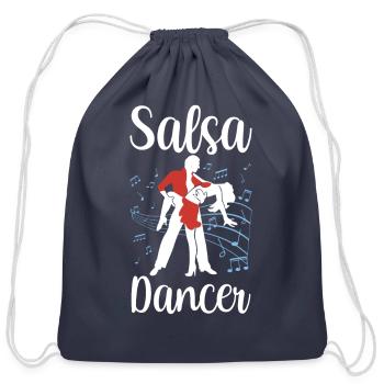 Salsa Dancer Dancing Dance Latin - Cotton Drawstring Bag - navy - Front