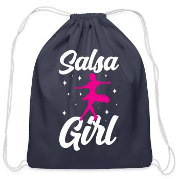 Salsa Girl Dance Dancing Dancer Latin - Cotton Drawstring Bag - navy - Front