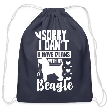 Sorry I Can't I Have Plans With My Beagle Beagles - Cotton Drawstring Bag - navy - Front