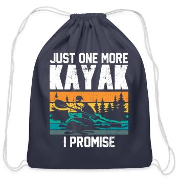 Just One More Kayak I Promise Kayakist Kayaking - Cotton Drawstring Bag - navy - Front
