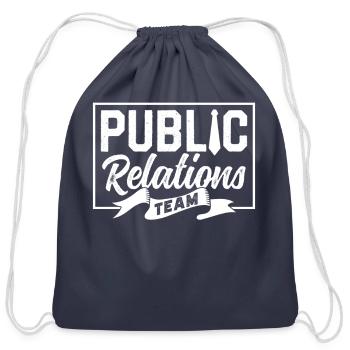 Public Relations Team Job Profession PR Manager - Cotton Drawstring Bag - navy - Front
