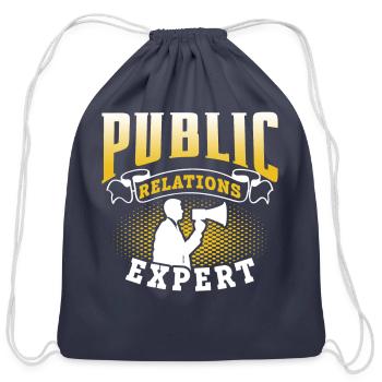 Public Relations Expert Job Profession Manager PR - Cotton Drawstring Bag - navy - Front