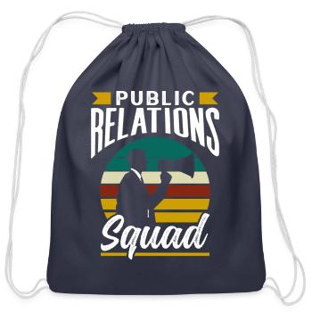 Public Relations Squad Job Manager PR Profession - Cotton Drawstring Bag - navy - Front