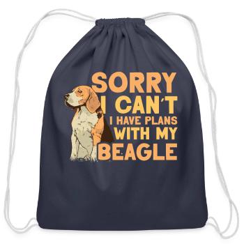 Sorry I Can't I Have Plans With My Beagle Beagles - Cotton Drawstring Bag - navy - Front