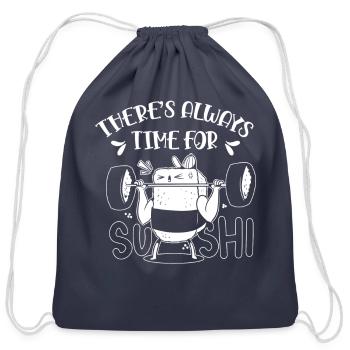 There's Always Time For Sushi Eat Lover Meal - Cotton Drawstring Bag - navy - Front