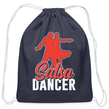 Salsa Dancer Latin Dancing Dance - Cotton Drawstring Bag - navy - Front