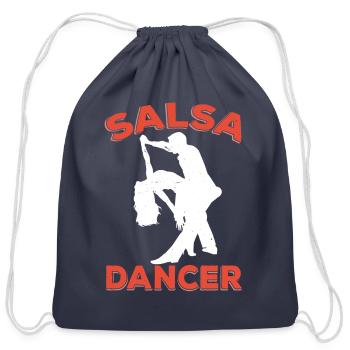 Salsa Dancer Dance Dancing Latin - Cotton Drawstring Bag - navy - Front